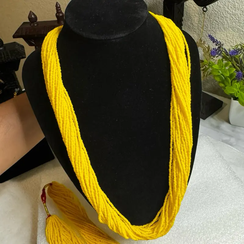 Nepali Traditional Necklace - Yellow plain potey