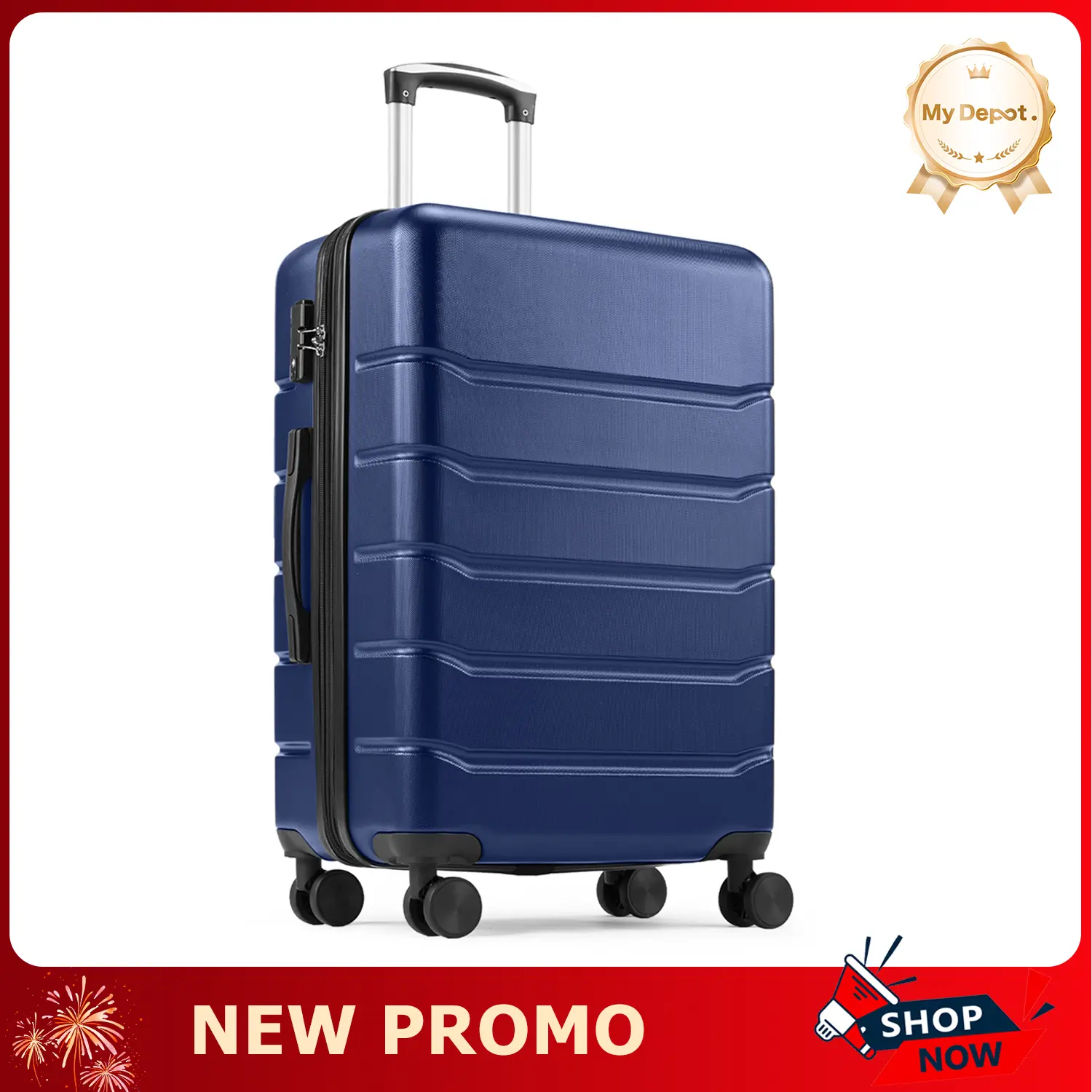 Lightweight Durable Carry-On Luggage, Expandable ABS Hard Shell Rolling Suitcase with Spinner Wheels and TSA Lock for Business & Leisure Travel, Lightweight Durable Luggage, Synthetic