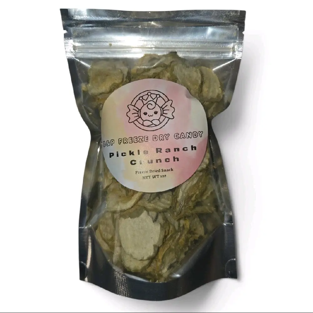 Freeze-Dried Pickle Chips with Ranch, Pickle Ranch Crunch Snack. ***Not too salty***
