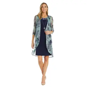R&M Richards 1087 Mother of the Bride Short Printed Jacket Dress