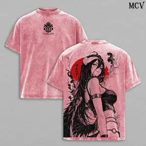 Albedo Overlord Tee – Albedo Vintage Washed T-Shirt | Guardian Overseer | Queen of Nazarick Anime Manga Graphic Tee | Heavyweight Cotton Unisex Oversized Streetwear Top