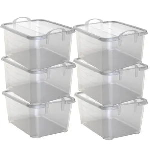 Life Story Clear Stackable Closet & Storage Box 55 Quart Containers, (6 Pack) Organiser Plastic