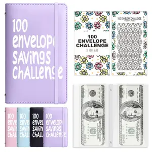 100 Days  Saving Challenge Coin Envelope BudgetStorage Book - Binding Covers With Daily Savings Tracker,Habit-Forming System, And Cash Savings Goal Of $5050Develop A Consistent Savings Habit