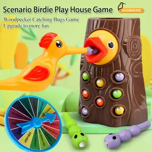 Woodpecker Bug Catching Toy, Scene-Based Bird House Game, Hand-Eye Coordination, Suitable for Ages 3+, Early Education Gift