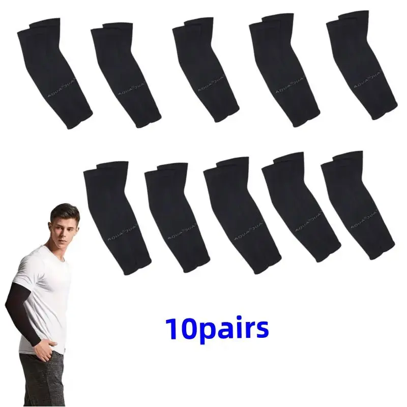 Disposable Arm Sleeves, 10 Pairs High Elasticity Arm Sleeves, Uv Protection Cooling Arm Sleeves, Protective Arm Sleeves, Sports Arm Sleeves for Cycling, Golf, Running & Driving, Elbow Guard, Sleeves Packs