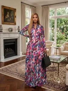WENRY Women's Elegant Floral Long Sleeve Maxi Dress - Womenswear for Evening Parties