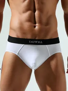 Men's Cotton Underwear High Elastic Comfortable Breathable Moisture-Wicking Solid Color Youth Fashion Classic Casual Triangle Shorts
