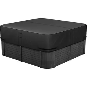 VEVOR Outdoor Hot Tub Cover, 93x 93x 20 Inch Weatherproof and Waterproof Hot Tub Cover Protector, 600D Heavy Duty Oxford Fabric and 950N Tearing Strength, Square Spa Covers for Hottub, BlackVEVOR Super Brand Day