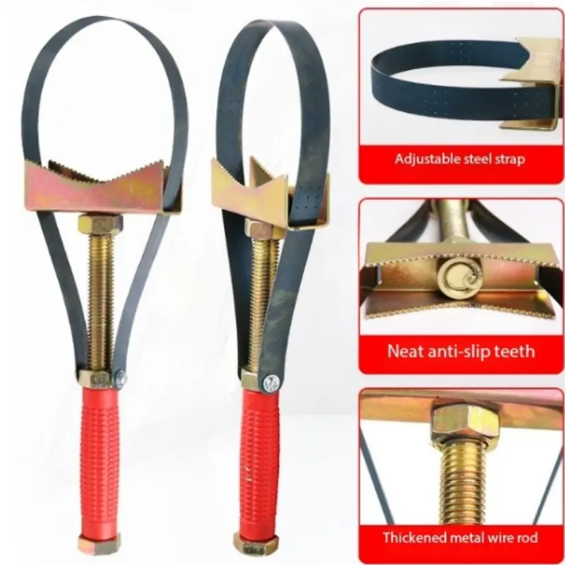 Large Adjustable Steel Band Oil Filter Wrench, Universal Fiiter Tool for Easy Oil Change, Durable and Versatile Automotive Vehicle Tool, Car Repair Tool, Automotive Repair Tools