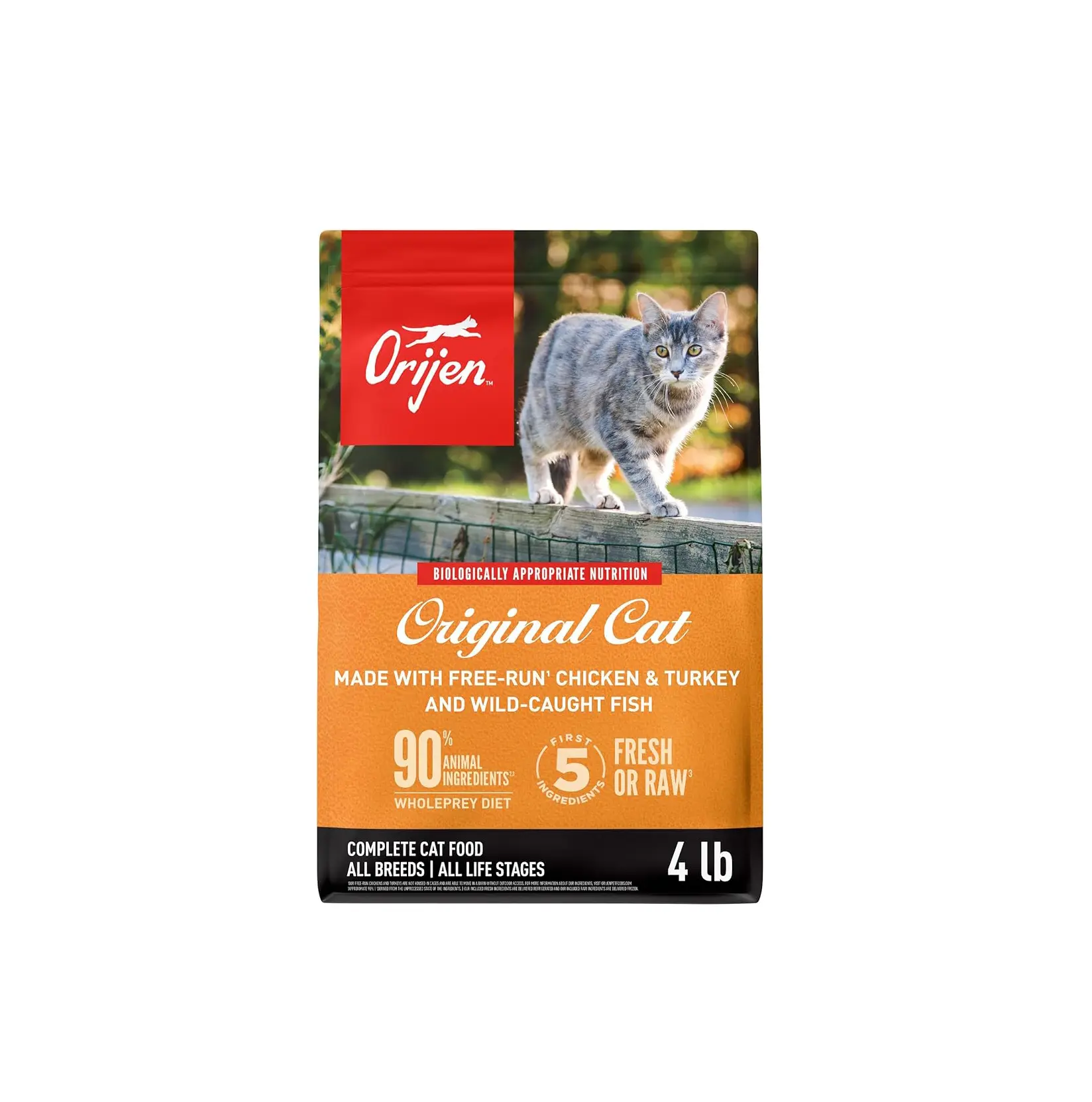 ORIJEN Grain Free High Protein Premium Dry Cat Food Original Recipe 4lb Bag