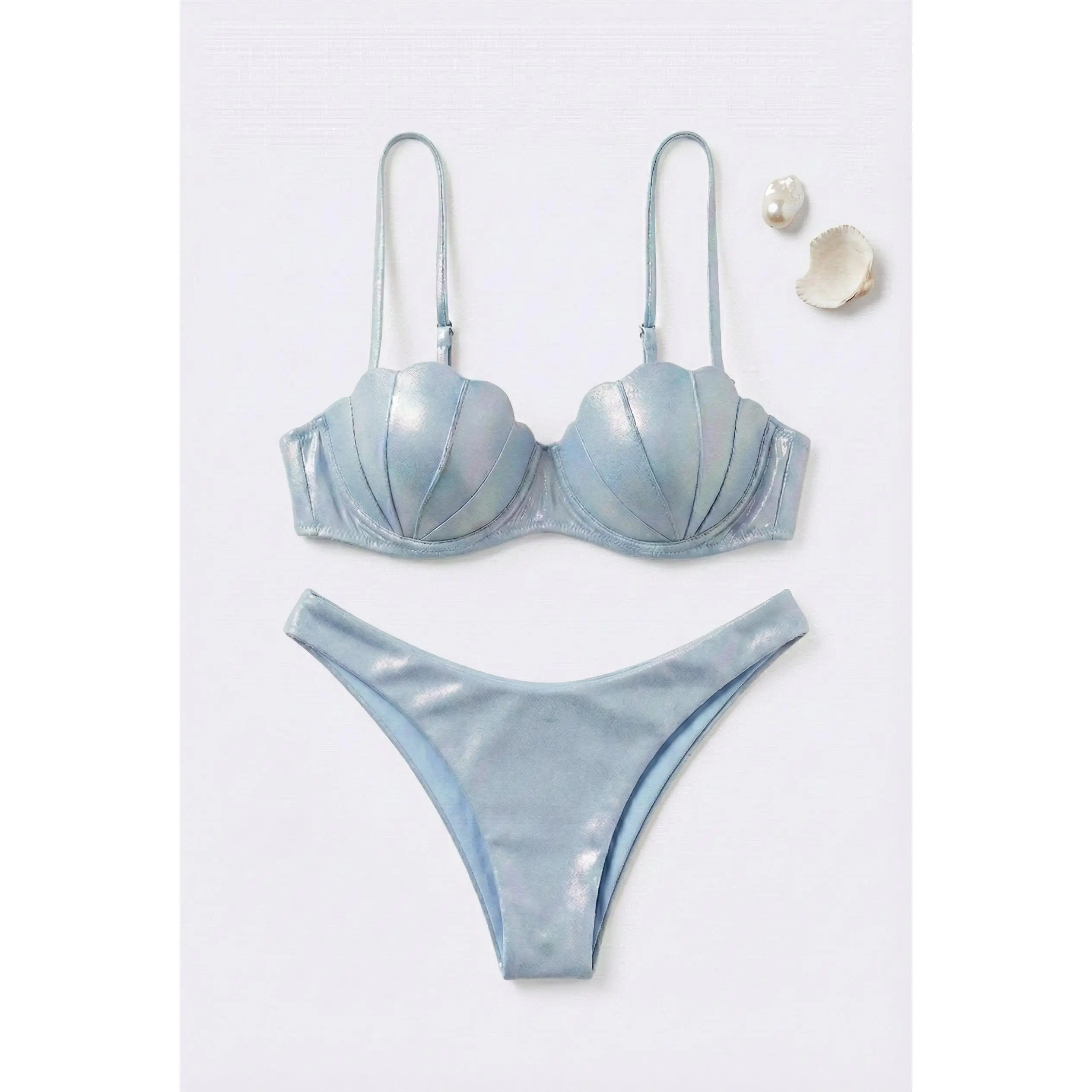 Shiny Mermaid Seashell Bikini