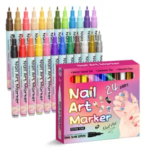12 Color/24 Color Nail Art Paint Pens Set, Quick Dry Waterproof, Ideal for Painting, Graffiti, and Nail Art Supplies