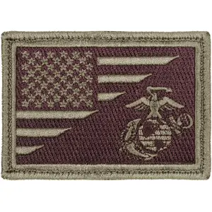 Coyote - US Flag American U.S.M.C Globe & Anchor Hook Patch 3 3/8" x 2 3/8"