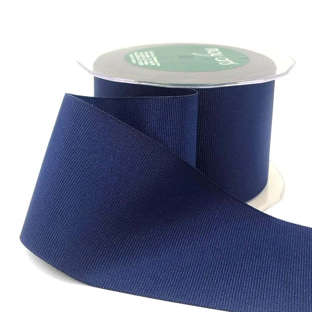 Heavy-Weight Grosgrain Ribbon - Navy | 2.5" Width | 20 Yard Roll