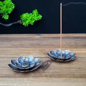 Lotus Design Incense Burner, 1 Count 2 Layer Lotus Incense Holder, Home Decor Ornament, Desktop Decoration for Meditation, Yoga and Spa