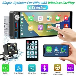 Single Din 6.86" Car Stereo Radio Apple CarPlay BT FM GPS USB Android Bluetooth Single Din 6.86" Car Stereo Radio Apple CarPlay BT FM GPS USB Android Bluetooth