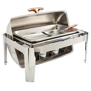 Denmark 5pc 9.5qt Stainless Steel  Roll Top Rectangular Chafing Dish