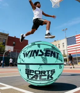 WINSENT Neon Glow in the Dark Basketball | Durable Sports Tack Streetball for Backyard Gym Playground | Gift for Athletes