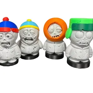 Zombie Busts Marble Style 3D Printed PLA with Raw Stone Like Finish and Bold Colors for Modern Art Collectibles