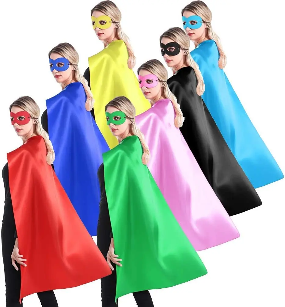 Superhero Capes and Masks for Teenagers and Adult Bulk Pack - Superhero Party Costumes for Team Spirit BuildingGift.