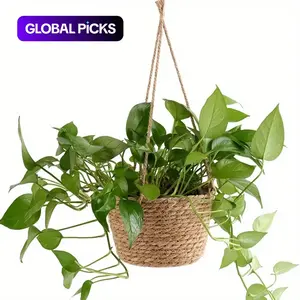 Garden Hanging Planter Macrame Plant Storage Basket Jute Rope Woven Indoor Outdoor Flower Pot Holder Plant Hangers Home Decor Garden Accessories #GLOBAL PICKS
