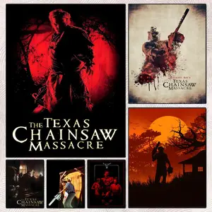 Horror Movie The Texas Chainsaw Massacre Poster Gift with prints Home bedroom living room decoration promotion and display suitable for bedroom bar parlor home decor gift fade-Resistant, Non-sticky, vibrant Wall print poster