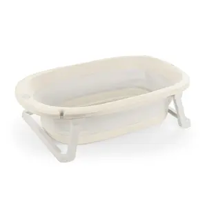 Dolu Nuve Foldable Baby Bathtub Collapsible Infant Bath Tub for Newborns, Beige