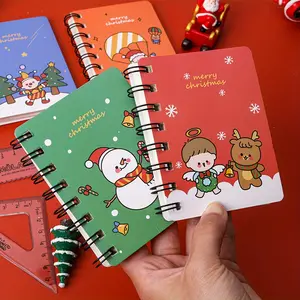 80pages/set Christmas Coil Book, Mini Portable Travel Diary Notebook Christmas Holiday Gift, Notepad Small Book, Pocket Notebook