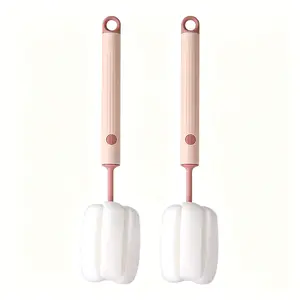Bottle Soft Brush Set, 2-Piece Sponge Bottle Brushes, Gentle and Easy to Clean, Effective Stain Remover for Baby Bottles, Bottle Cleaning Brush