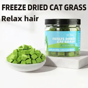 2.47oz Cat Grass Pellets, Edible Cat Teething Chew Toy & Treats for Teeth Cleaning, Hairball Removal