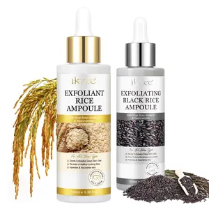 Ikzee Rice Rice Exfoliating Essence Set, Deep Hydration, Moisture, Hydrating for All Skin Types, Pore Minimizing Serum, Moisturizing and Tightening Formula