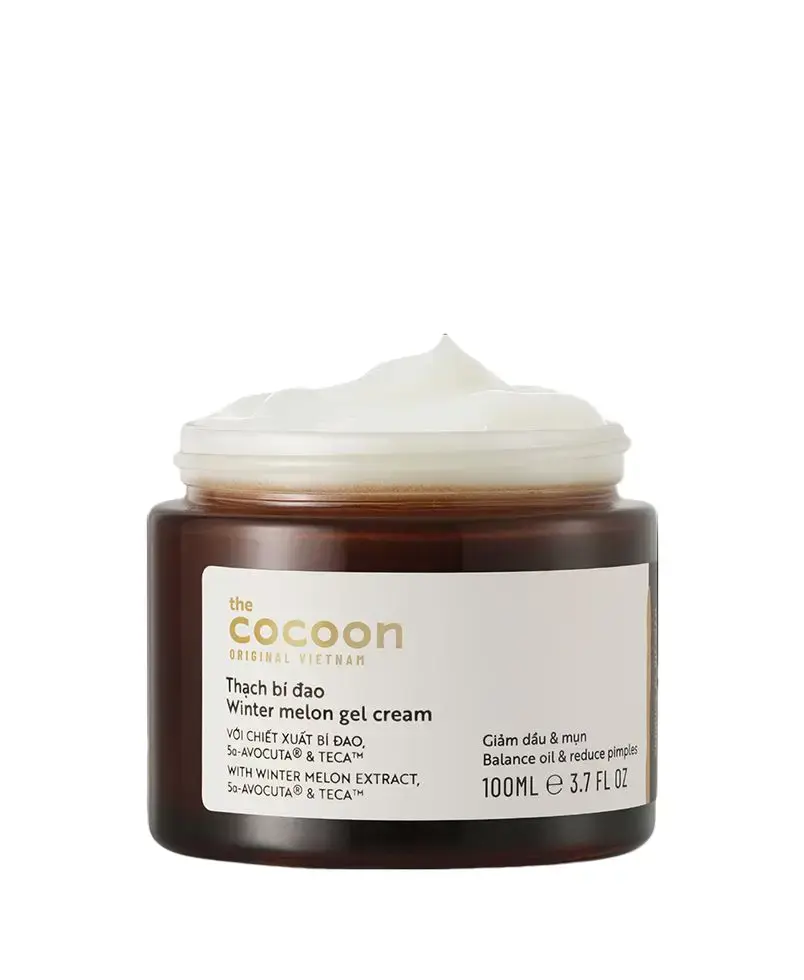 Cocoon Winter Melon Gel Cream, Vegan Acne-Fighting Moisturizer with Vitamins, Oil-Free Hydrating Skincare, Moisturizers, Lightweight, Soothing, Face Care