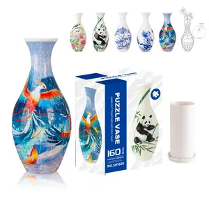 Flower Vases Design 3D Puzzles, 160 Pieces DIY Flower Vases Assembly Puzzles Toy, Creative Home Decoration Toy for Birthday Gifts