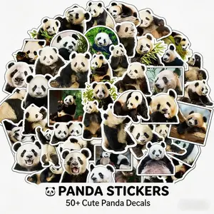 50 PCS Realistic Panda Stickers Waterproof  Stickers for Laptops Water Bottles Sports Gear Journals Phone Cases SkateboardsScrapbooking, Adult Decorative Use