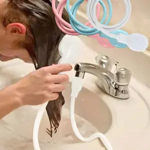 Multifunctional Faucet Extender with Shower Head, Total Length 51.57 Inches, Easy-Use Hair Washing Adapter, Bathing and Pet Grooming Connector, Handheld Shower Attachment, Shower Hose