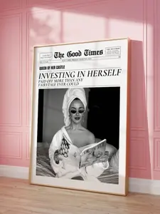 [UNFRAMED POSTER] trendy wall art newspaper print dorm decor, y2k room decor aesthetic wall art, inspirational quote print office wall art apartment decor