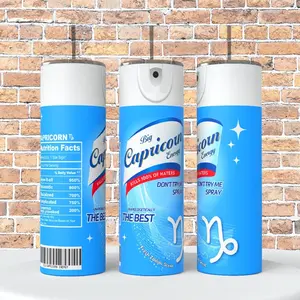 Zodiac Energy Capricorn Blue 20 oz Tumbler Coffee Drinkware Insulated Lid Skinny Portable