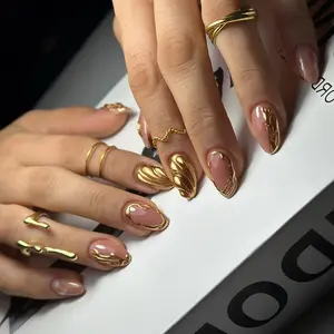 24pcs Short Almond French Fake Nails Set, Includes Nail File & Tape, Easy Application, Perfect for Salon & Home Use, Nail Extension Set, Nail Tips Kit