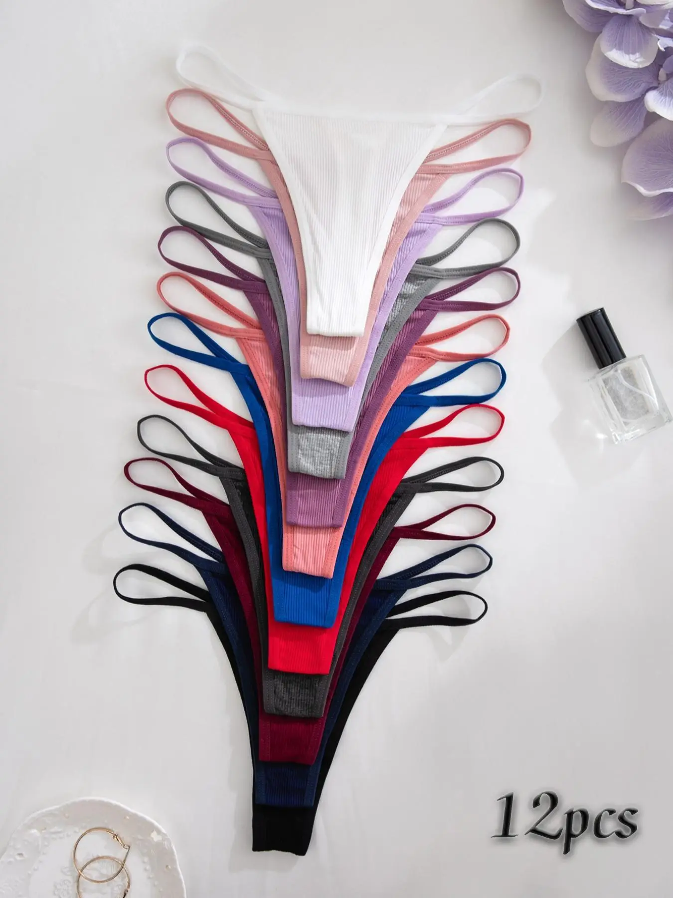 Women's Solid Color Thong, Breathable Comfortable Panty for Daily Wear, Women's Underwear for All Seasons