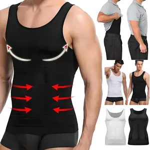 Mens Compression Shirt,Tummy Control Vest Body Shaper Workout Tank Top, Gynecomastia Tummy Control Undershirts