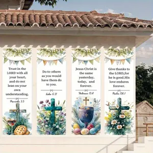 Easter Theme Backdrop Banner, Easter Church Banner, Suitable for Church Sanctuary Walls, Celebrations, Gifts, and Home Wall Decorations