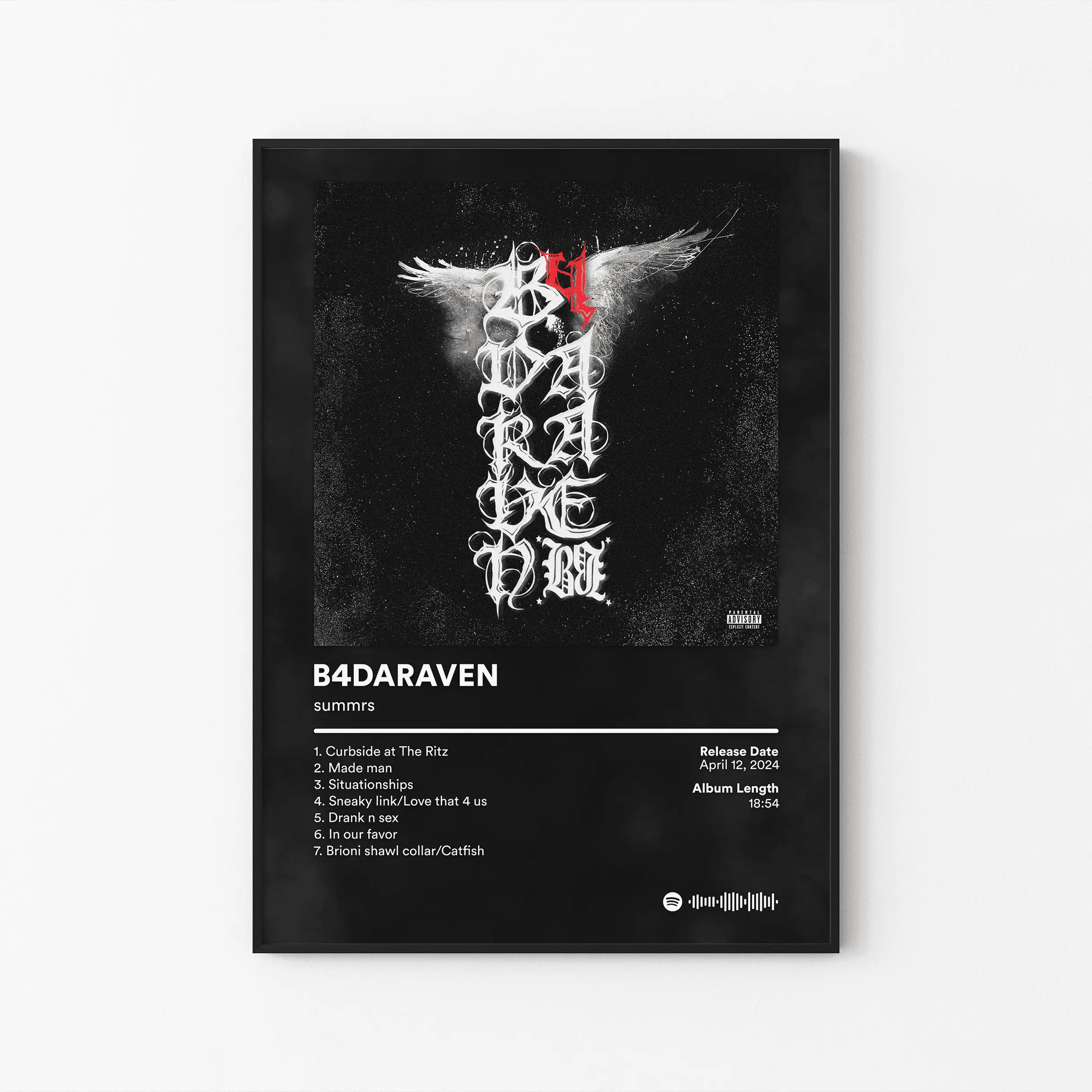 [ UNFRAMED RAP POSTER ] Summrs Album Poster, Fallen Raven What We Have Tracklist, Pluggnb Underground Legend Print, Slayworld Decor, Unframed Print Only