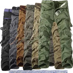Men's Tactical Cargo Pants|           8-Pocket Loose Fit Cotton Workwear for Outdoor Use, Sizes 28-42 Menswear TrouserBeige Black pants men summer work outfits BeigePlain Plain Camouflage