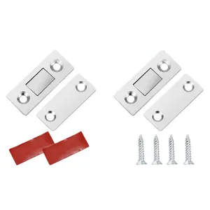 16 Counts Ultra Thin Cabinet Door Magnet Stainless Steel Magnetic Cabinet Latches Hardware Cabinet Magnets Catch – for Chest Box, Sliding Door, Kitchen Cupboard, Closet Door Closure,outdoor halloween decor Invisible Strong Hold Wood