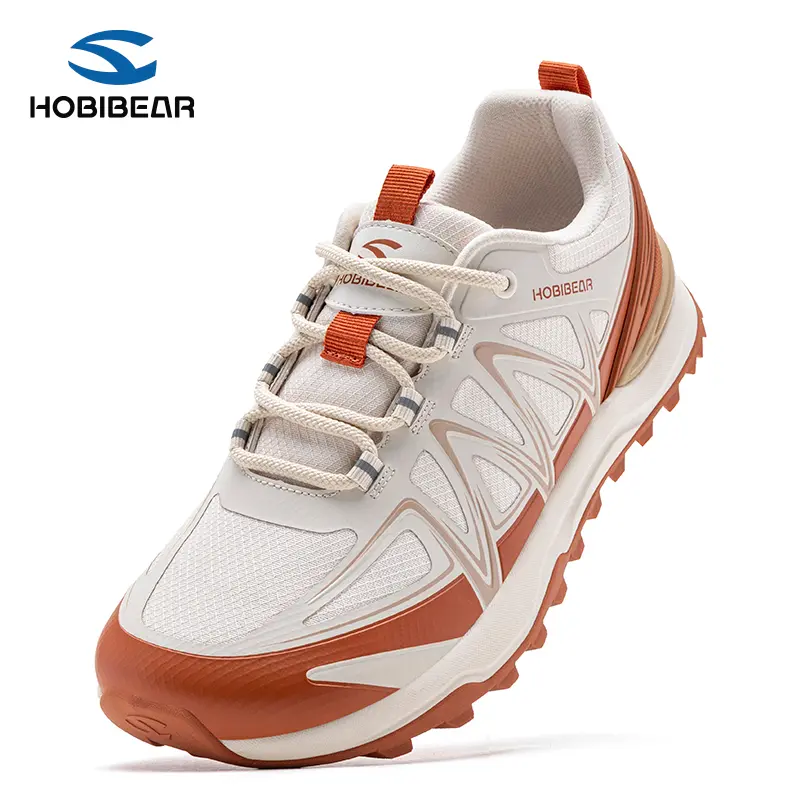HOBIBEAR Women’s Wide-Toe Lace-Up Outdoor Hiking Shoes - EVA Foam, Breathable Mesh Upper, Non-Slip Sole, Lightweight Off-Road Footwear for Camping