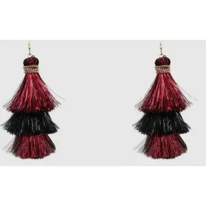 Garnet Nights Tassel Earrings