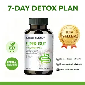 Mellish Island Super Gut - 7 Day Detox Plan US FDA Registered Science Based Nutrients Premium Quality Extracts from Fruits and Plants 30 Capsules Dietary Supplement