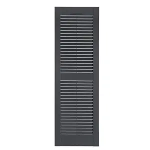 Perfect Shutters  Premier Louver Exterior Decorative Shutter, Dark Gray - 15 x 71 in.