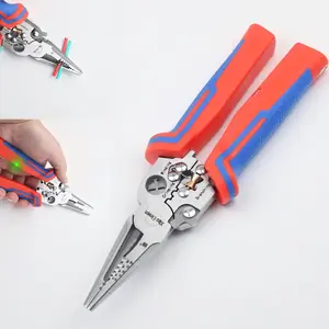 8-in-1 Multi-Function Wire Stripper Pliers with Voltage Tester, Cutting Crimping Stripping Bending Winding Tool, Line Indicator, Heavy Duty Hand Tool for Home Repair & DIY