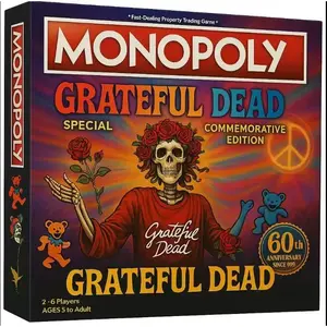 Monopoly Grateful Dead 60th Anniversary Special Commemorative Edition Horror Collectible Board Game with Spooky Themes